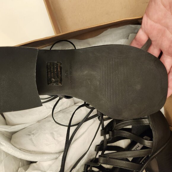 Steve Madden Cherri30 Black Leather lace up sandals. NIB. Size 5.5 - Picture 8 of 8